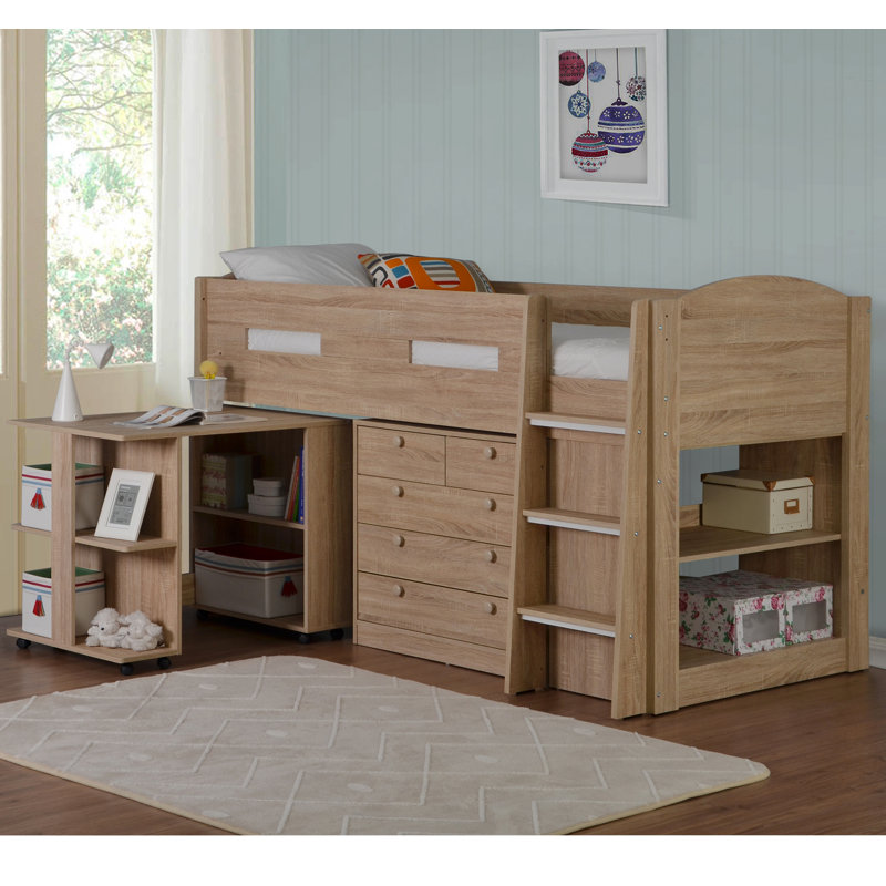 Mack + Milo Halbhochbett Agnew mit Schreibtisch und Kommode, 135 x 200